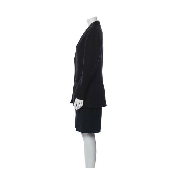 Eric Gaskins Wool Jacket Skirt Suit Set Size 6 8 Medium On Tag Large Black - Picture 2 of 5